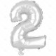 Party Balloon Silver Number 2 1pc/24