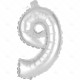 Party Balloon Silver Number 9 1pc/24