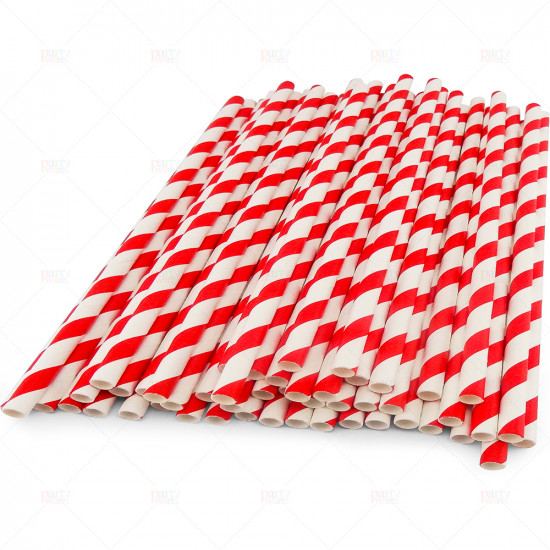 Party Straws Paper Bendy 20cm Bio Degradable 250pc/20