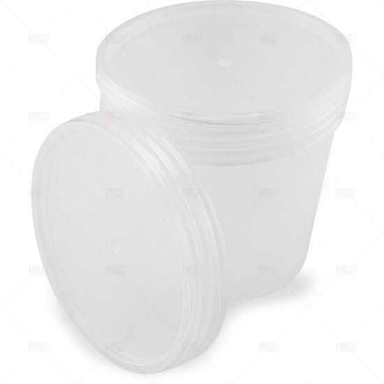 Food Containers & Lids Plastic Round 750ml 24oz 4pc/36