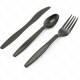 Cutlery Delux Plastic Black 24pc/24