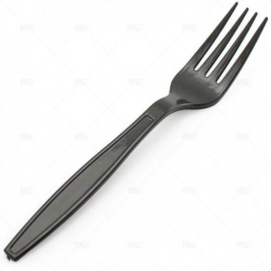 Cutlery Heavy Duty Plastic Forks Black 50pcs/30