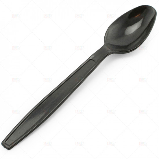 Cutlery Heavy Duty Plastic Spoons Black 50pcs/30