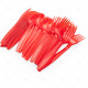 Cutlery Delux Red Plastic 24pcs/24