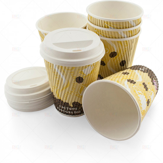 Drink Cups Ripple 8oz with Lids pc8/24