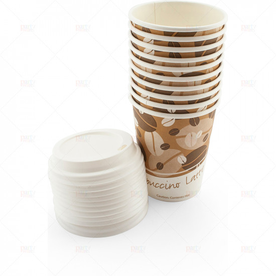 Drink Cups Paper (Hot) 8oz With Lids pc10/48