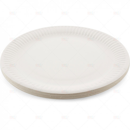 Plates Paper white23cm 25pk/36