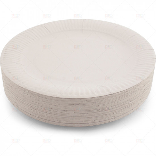Plates Paper white23cm100pc/10