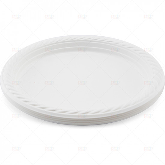 Plates Plastic White 23cm 10pc/40