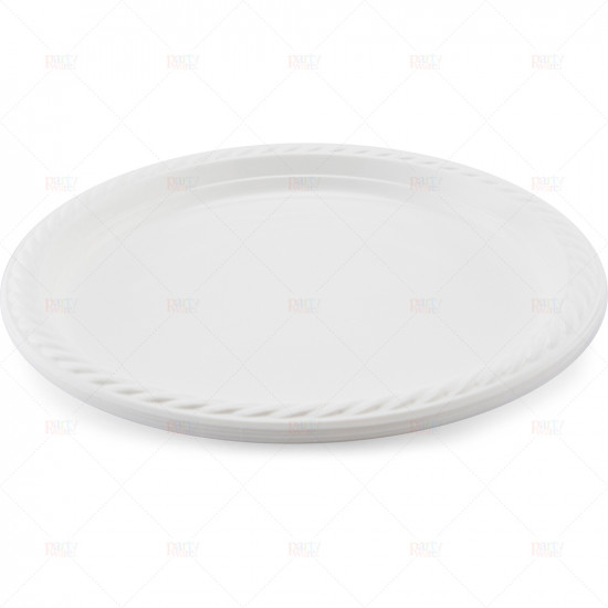 Plates Plastic white 26cm 6pc/40