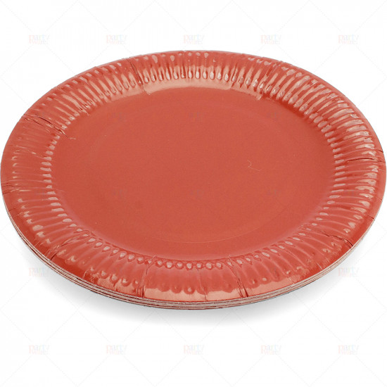 Plates Paper Red 23cm15pc/30