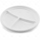 Plates Plastic white 3compartments 26cm 6pc/40