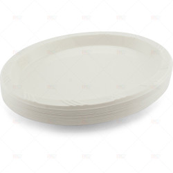 Plates Plastic Oval White 50pc/24
