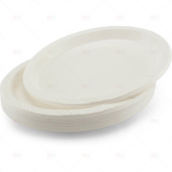 Plates Plastic Oval White 50pc/24