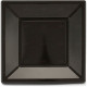 Plates Plastic Black Square 23cm 6pc/36