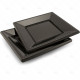 Plates Plastic Black Square 18cm 12pc/36