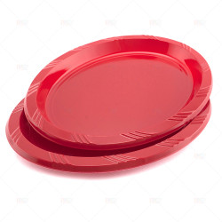 Plates Plastic Oval Red 26cm 5pc/30