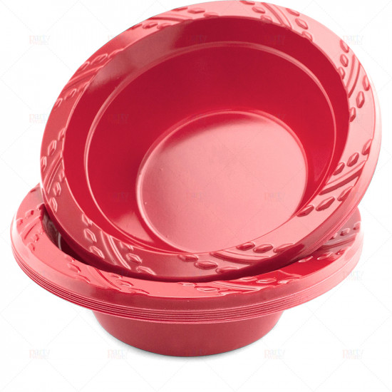 Plates Plastic Bowl Red 12oz 10pcs/30