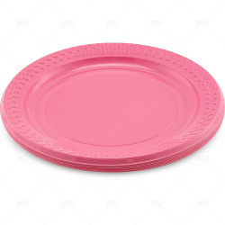 Plates Plastic Pink 18cm 15pc/30