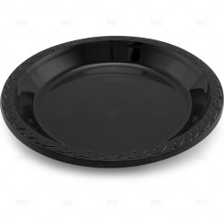 Plates Plastic Black 26cm 6pc/40
