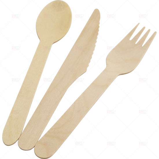 Cutlery Assorted  Wooden Bio Degradable 24pcs/24