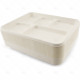 Food Tray Bagasse 5 Compartment 27 x 22cm 50pc/10